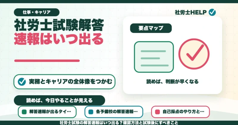 社労士試験の解答速報はいつ出る？確認方法と試験後にすべきことのアイキャッチ画像