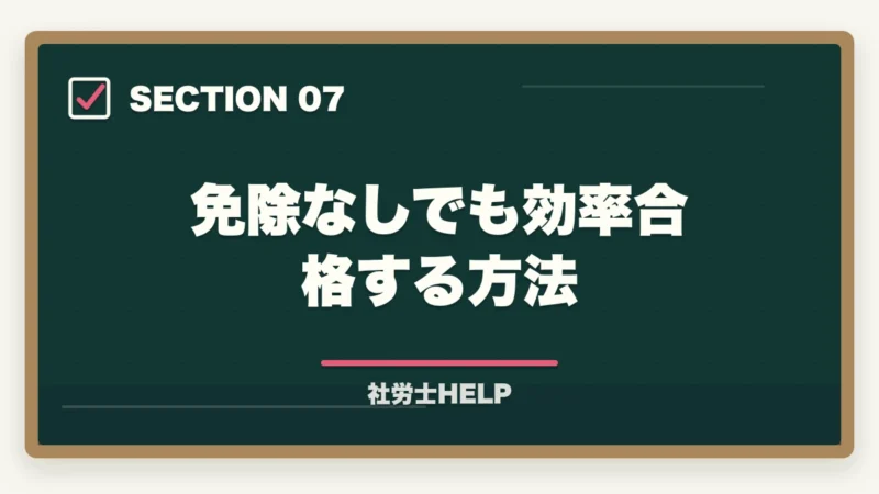 免除なしでも効率合格する方法|社労士試験の科目免除制度の対象者・条件・申請方法を完全解説の図解