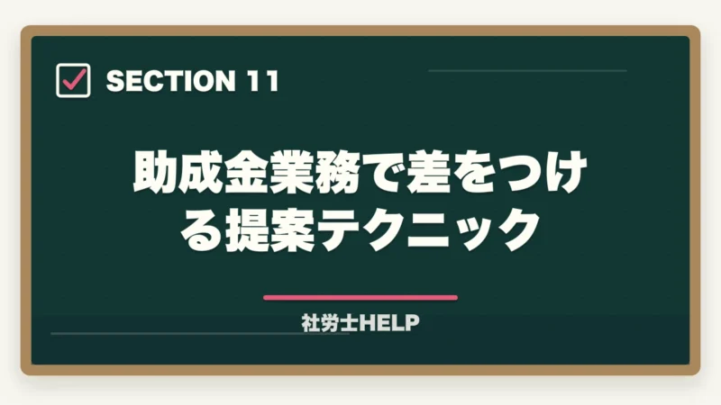助成金業務で差をつける提案テクニック|社労士の助成金業務とは?仕事の種類・報酬相場・申請代行の始め方を解説の図解