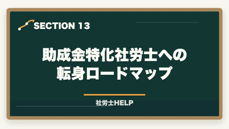 助成金特化社労士への転身ロードマップ|社労士の助成金業務とは?仕事の種類・報酬相場・申請代行の始め方を解説の図解