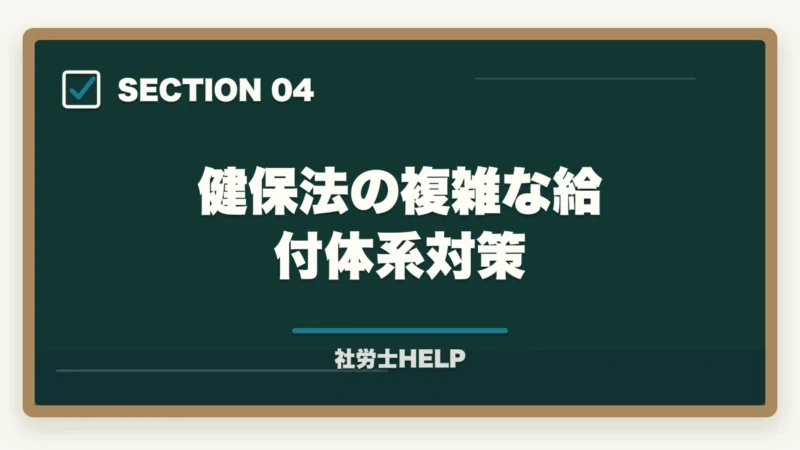 健保法の複雑な給付体系対策|社労士試験で難しい科目の対策法|厚年・国年・健保を攻略する学習戦略の図解