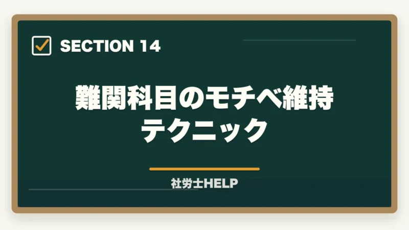 難関科目のモチベ維持テクニック|社労士試験で難しい科目の対策法|厚年・国年・健保を攻略する学習戦略の図解