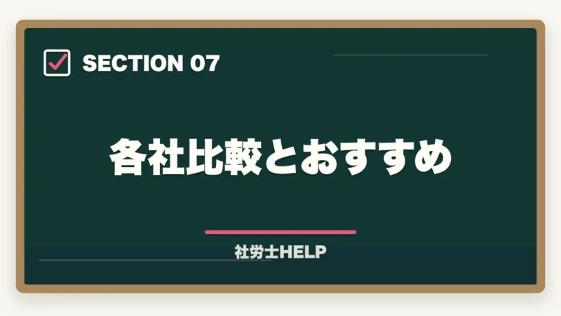 各社比較とおすすめ｜社労士通信講座の選び方ポイント5つ｜初心者が失敗しないための比較ガイドの図解