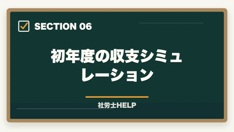初年度の収支シミュレーション|社労士の開業準備・費用・手続きを解説|独立開業までのステップガイドの図解