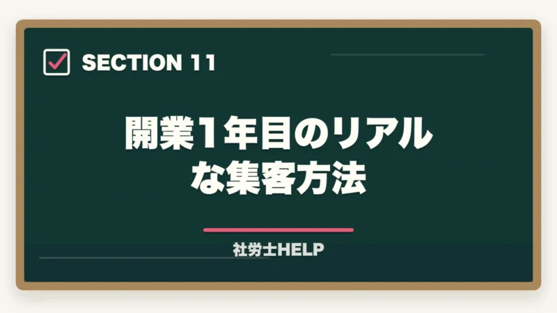 開業1年目のリアルな集客方法|社労士の開業準備・費用・手続きを解説|独立開業までのステップガイドの図解