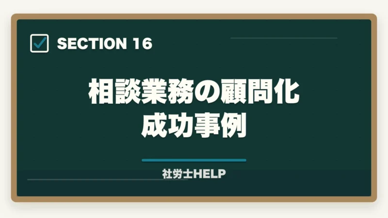 相談業務の顧問化成功事例｜社労士に相談・依頼できる業務と費用の目安｜個人・企業別にまとめの図解
