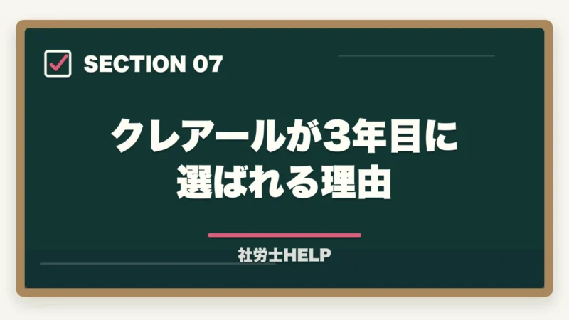 クレアールが3年目に選ばれる理由｜社労士試験3年目以降の再挑戦｜不合格続きから抜け出す勉強法と対策の図解