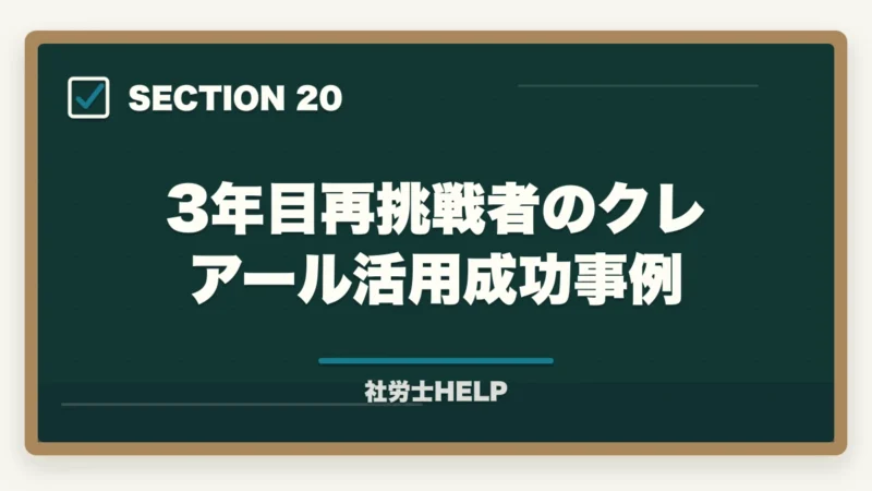 3年目再挑戦者のクレアール活用成功事例｜社労士試験3年目以降の再挑戦｜不合格続きから抜け出す勉強法と対策の図解