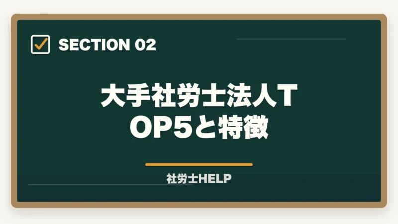 大手社労士法人TOP5と特徴|社労士法人への就職・転職ガイド|仕事内容・給与・求人の探し方の図解
