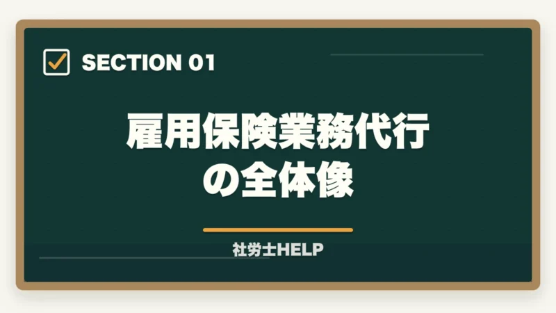 雇用保険業務代行の全体像｜社労士が行う雇用保険の業務代行とは？手続き内容・費用・依頼メリットを解説の図解