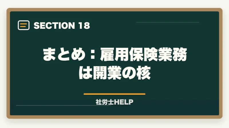 まとめ：雇用保険業務は開業の核｜社労士が行う雇用保険の業務代行とは？手続き内容・費用・依頼メリットを解説の図解