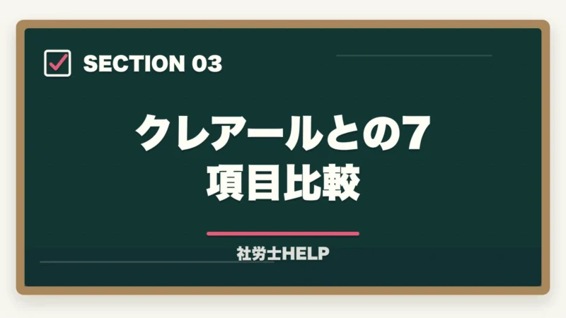 クレアールとの7項目比較｜ユーキャン社労士講座の評判・口コミ｜クレアールとの違いと選び方の図解