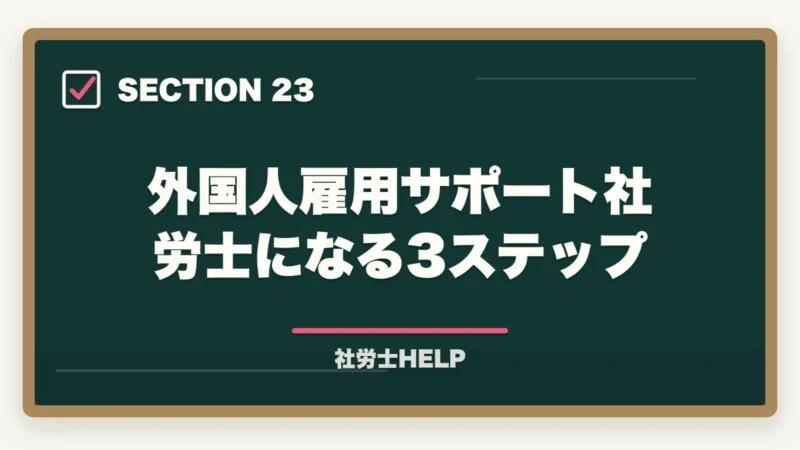 外国人雇用サポート社労士になる3ステップ｜社労士が行う外国人雇用の業務内容｜在留資格・手続き・コンプライアンス対応を解説の図解