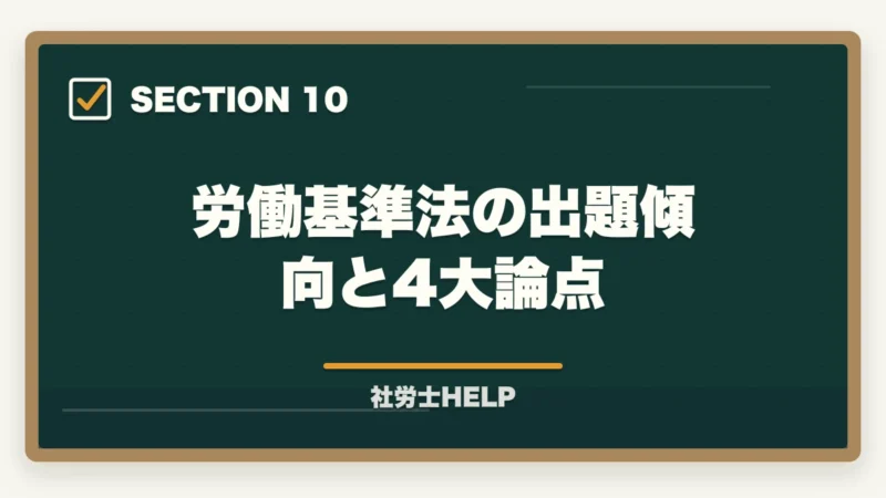 労働基準法の出題傾向と4大論点|社労士試験「労働基準法」の勉強法|合格者が実践した科目攻略の全手順【2026年版】の図解