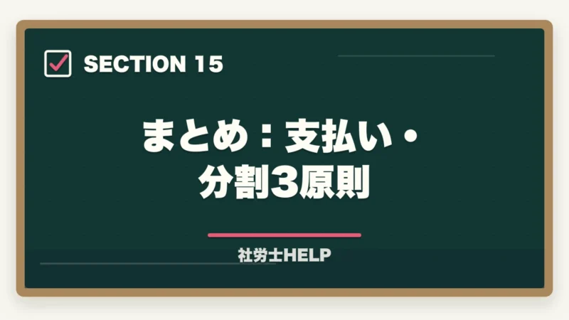 まとめ:支払い・分割3原則|クレアール社労士講座の支払い方法・分割払い・受講料を安くする方法の図解