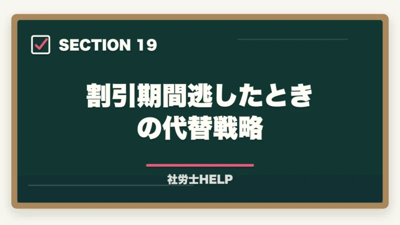 割引期間逃したときの代替戦略｜クレアール社労士講座の割引クーポン・キャンペーン情報2026年最安値で申し込む方法の図解