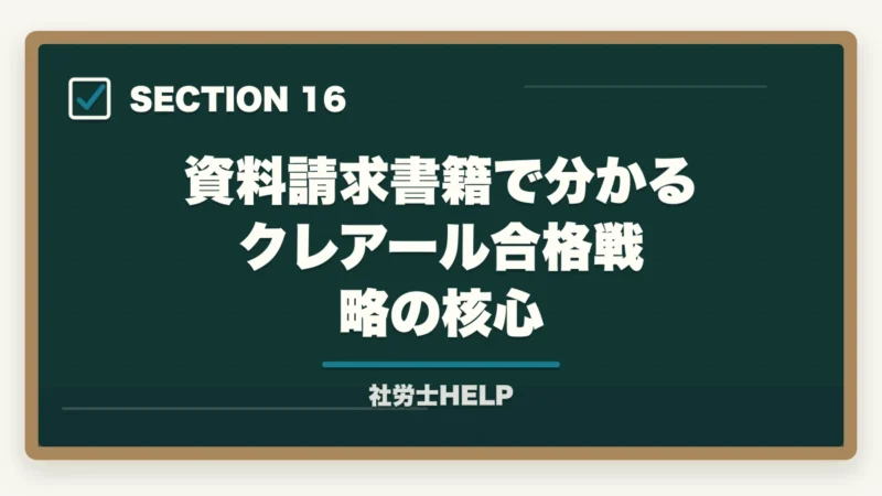 資料請求書籍で分かるクレアール合格戦略の核心｜クレアール社労士の無料資料請求でもらえる特典・内容を全公開【2026年版】の図解