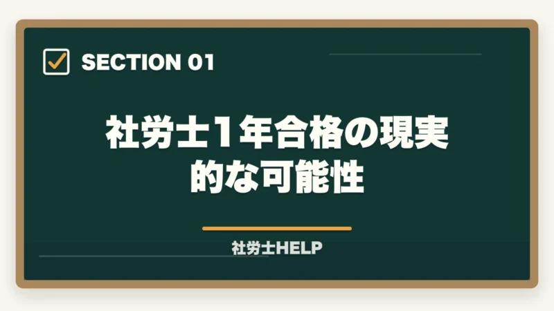 社労士1年合格の現実的な可能性｜社労士に1年で合格できる？現実的な可能性と成功する勉強法を解説の図解