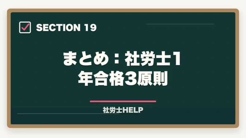 まとめ：社労士1年合格3原則｜社労士に1年で合格できる？現実的な可能性と成功する勉強法を解説の図解