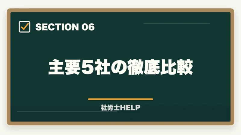 主要5社の徹底比較｜社労士通信講座の選び方・比較ポイント5つ｜失敗しない講座選びの基準を解説の図解