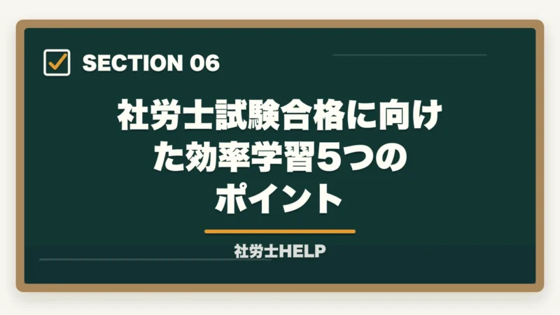 社労士試験合格に向けた効率学習5つのポイント|社労士試験 独学で失敗する5つの理由|合格者が教える原因分析と通信講座で解決する方法の図解