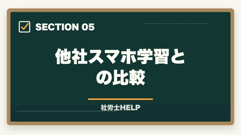 他社スマホ学習との比較｜クレアール社労士講座のスマホ・アプリ学習完全ガイド｜スキマ時間を最大活用する方法の図解