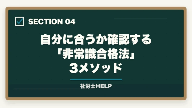 自分に合うか確認する「非常識合格法」3メソッド｜クレアール社労士講座がおすすめな人・向かない人の特徴【2026年版】の図解