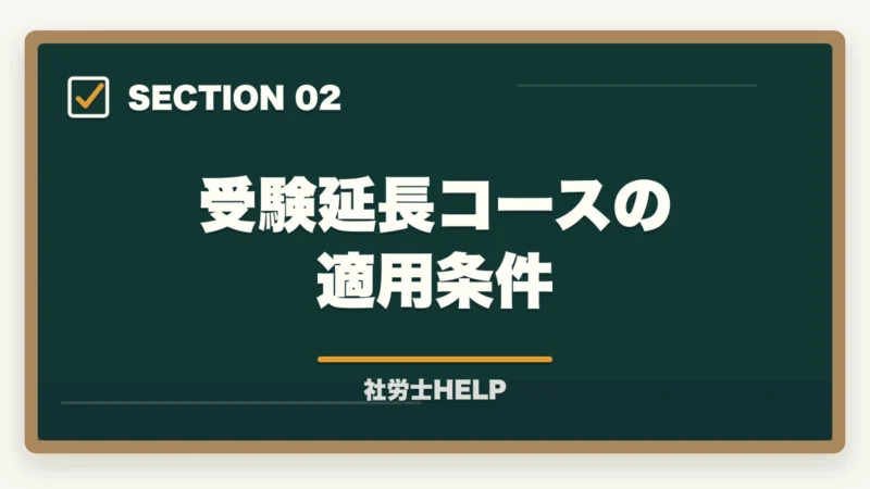 受験延長コースの適用条件｜クレアール社労士の合格保証・受験延長制度を完全解説｜不合格時の費用・条件【2026年】の図解