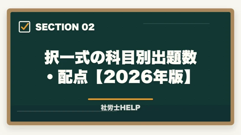 択一式の科目別出題数・配点【2026年版】｜社労士試験の科目別出題数・配点・足切り点まとめ【2026年版】合格戦略に直結の図解