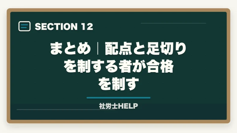 まとめ｜配点と足切りを制する者が合格を制す｜社労士試験の科目別出題数・配点・足切り点まとめ【2026年版】合格戦略に直結の図解
