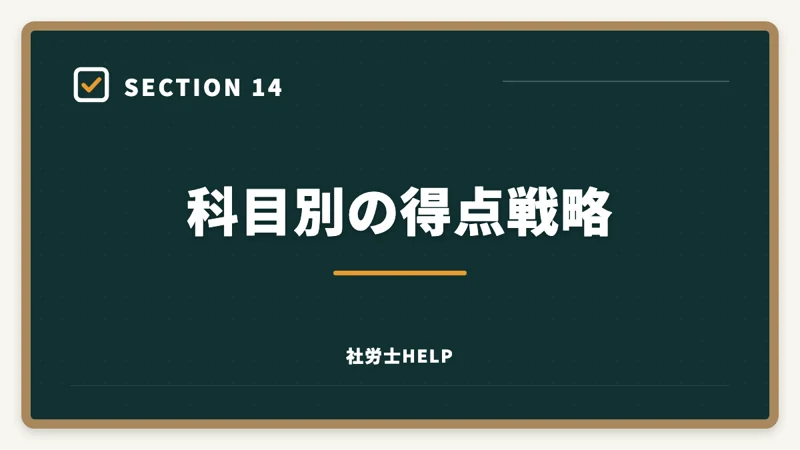科目別の得点戦略|社労士の科目別重要論点と頻出範囲【2026年版・全10科目完全攻略】の図解